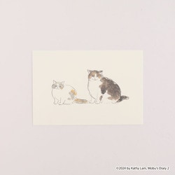 ポストカード（Two Cats）黒山キャシー・ラム MBB-035