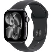 Apple Watch Series 11(GPSモデル)- 42mmジェットブラックアルミニウムケースとブラックスポーツバンド - M/L MEQU4J/A