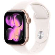 Apple Watch Series 11(GPSモデル)- 42mmローズゴールドアルミニウムケースとライトブラッシュスポーツバンド - M/L MEU44J/A