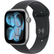 Apple Watch Series 11(GPSモデル)- 46mmスペースグレイアルミニウムケースとブラックスポーツバンド - S/M MEV04J/A