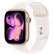 Apple Watch Series 11(GPSモデル)- 46mmローズゴールドアルミニウムケースとライトブラッシュスポーツバンド - S/M MEV64J/A