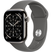 Apple Watch Series 11(GPS + Cellularモデル)- 42mmナチュラルチタニウムケースとストーングレイスポーツバンド - M/L MF8N4J/A