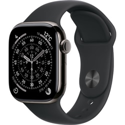 Apple Watch Series 11（GPS ＋ Cellularモデル）- 42mmスレートチタニウムケースとブラックスポーツバンド - M/L MF8T4J/A