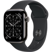 Apple Watch Series 11(GPS + Cellularモデル)- 42mmスレートチタニウムケースとブラックスポーツバンド - M/L MF8T4J/A
