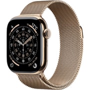 Apple Watch Series 11(GPS + Cellularモデル)- 42mmゴールドチタニウムケースとゴールドミラネーゼループ MF8Y4J/A