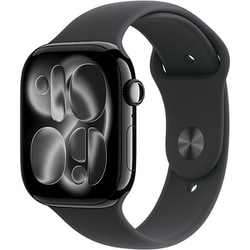 Apple Watch Series 11（GPS ＋ Cellularモデル）- 46mmジェットブラックアルミニウムケースとブラックスポーツバンド - S/M MFC24J/A