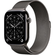 Apple Watch Series 11(GPS + Cellularモデル)- 46mmスレートチタニウムケースとスレートミラネーゼループ - M/L MFD44J/A