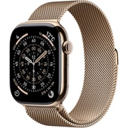 Apple Watch Series 11(GPS + Cellularモデル)- 46mmゴールドチタニウムケースとゴールドミラネーゼループ - S/M MFD74J/A