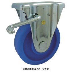 MCナイロン車輪(ベアリング入)プレス製固定金具ストッパー付 MCVB-KB150