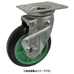 樹脂製ゴム車輪ステンレス製自在車ストッパー付 100 PNAJAB100