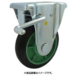 樹脂製ゴム車輪(ベアリング無)固定金具ストッパー付 PNAKB200