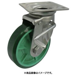 樹脂製ウレタンゴム車輪ステンレス製自在車ストッパー付 ベアリング無 75 PNUAJAB75