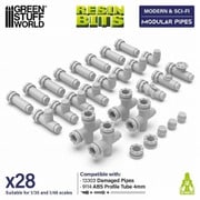 GSWD-13304 3Dプリントセット 1：48-1：35 モジュラーパイプ [プラモデル用パーツ]