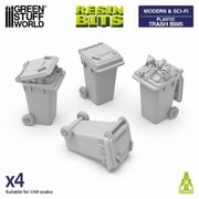 GSWD-13643 3Dプリントセット 1：48 車輪付 ゴミ箱 プラスチック製 [プラモデル用パーツ]
