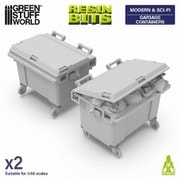GSWD-13646 3Dプリントセット 1：48 車輪付 ゴミ箱 長方形 [プラモデル用パーツ]