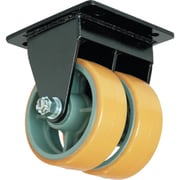 鋳物超重荷重用双輪キャスター固定車ウレタン車輪付UHBWーk200X75 UHBW-K200X75