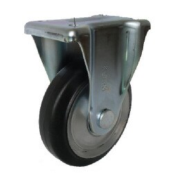 プレス製固定金具付黒ゴム車 300Φ WK300