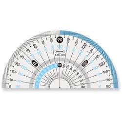 カラー分度器 9cm ブルー CPK-90