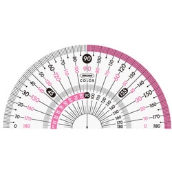 カラー分度器 9cm ピンク CPK-90-P