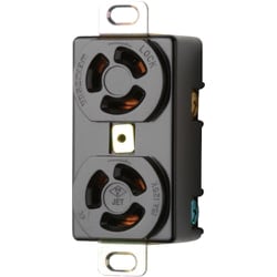 明工 機器用接地2P 15A引掛埋込ダブルコンセント A形 P：83.5 楕円 MH2864AT01