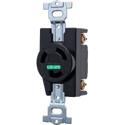 明工 接地2P 20A引掛埋込コンセント 20 125V（黒（L5-20R 準拠） MH8714