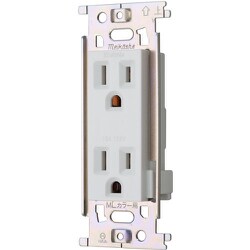 明工 ML接地ダブルコンセント ML1215W