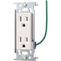 明工 ML接地ダブルコンセント（接地リード線付）（白） ML1215WW-1