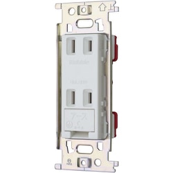 明工 MLアースターミナル付ダブルコンセント（カバー付） ML1257W