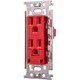 明工 MLアースターミナル付接地ダブルコンセント（赤）（カバー付） ML1259R