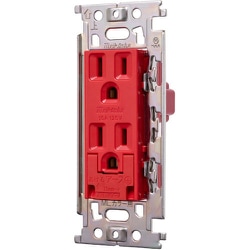 明工 MLアースターミナル付接地ダブルコンセント（赤）（カバー付） ML1259R