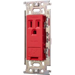 明工 MLアースターミナル付接地コンセント（カバー付）（赤） ML1288R
