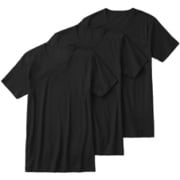 クルーネックTシャツ（3枚組） 肌にやさしい綿100％ メンズ ブラック Lサイズ GM00133Y