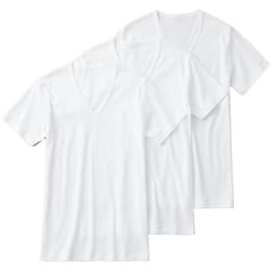 VネックTシャツ（3枚組） 肌にやさしい綿100％ メンズ ホワイト Mサイズ GM00153Y