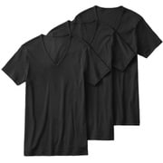 VネックTシャツ（3枚組） 肌にやさしい綿100％ メンズ ブラック Lサイズ GM00153Y