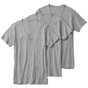 VネックTシャツ（3枚組） 肌にやさしい綿100％ メンズ グレー杢 LLサイズ GM00153Y