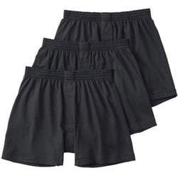 ニットトランクス（前あき） 肌にやさしい綿100％ （3枚組） メンズ ブラック LLサイズ GM00913Y