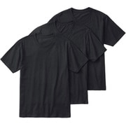 クルーネックTシャツ （3枚組） 肌にやさしい綿100％ メンズ ブラック 3Lサイズ GM01133Y