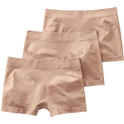 ショーツ 伸縮 柔らか素材で体にフィット 立体成型ボクサーショーツ 一分丈 レディース ベージュ Lサイズ TV2662ZY