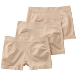 ショーツ 伸縮 柔らか素材で体にフィット 立体成型ボクサーショーツ 一分丈 レディース ペールベージュ LLサイズ TV2662ZY