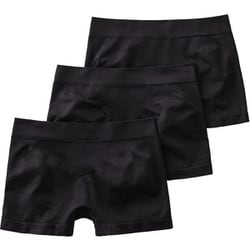 ショーツ 伸縮 柔らか素材で体にフィット 立体成型ボクサーショーツ 一分丈 レディース ブラック LLサイズ TV2662ZY