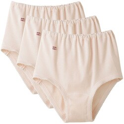 3枚セットショーツ 綿100％ 日本製 抗菌防臭加工 カームベージュ Lサイズ KQ3070ZY