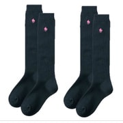 PL0376Y3 [2足組靴下 ハイソックス 学生 学校 子ども 抗菌防臭 消臭 キッズ ローズピンク 23cm]