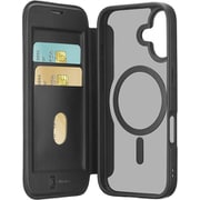 iPhone 17用 DAILY MAG MagSafe対応レザー調手帳型スタンドケース ブラック DAILYMAGIPH17K