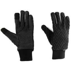 グローブ 手袋 防風 防寒 耐寒 フリース 凸凹防風グローブ Lサイズ ブラック UX-1317