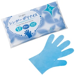 ポリナイス手袋(200枚袋入)ブルー S LPE0110KEBPS