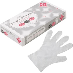 ポリナイス手袋（200枚箱入）クリア M LPE0110KETBM