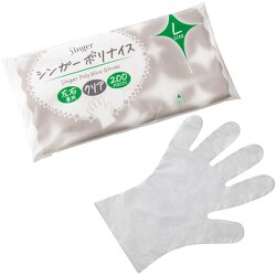 ポリナイス手袋（200枚袋入）クリア L LPE0110KETPL