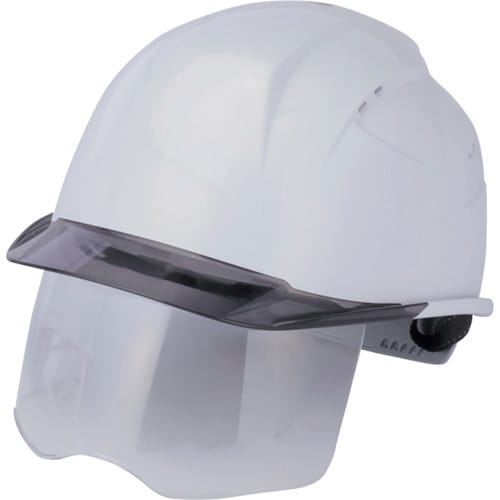 トーヨーセーフティ 通気孔付きシールド内蔵ヘルメット NO.398F-S-C-WH