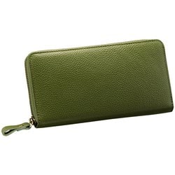 牛革 コインが分けられる長財布 オリーブ 377403