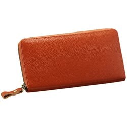 牛革 コインが分けられる長財布 キャメル 377408